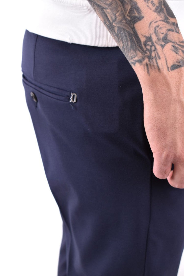 Dondup Blue Polyester-Blend Tailored Trousers