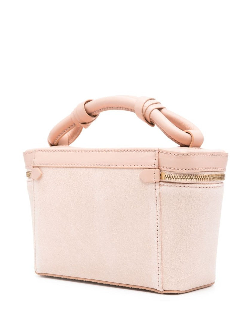 Balmain Suede Handbag With Bold Branding