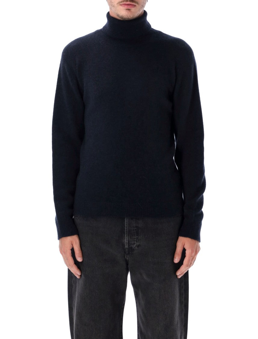 Roberto Collina Ribbed High-Neck Sweater With Relaxed Fit