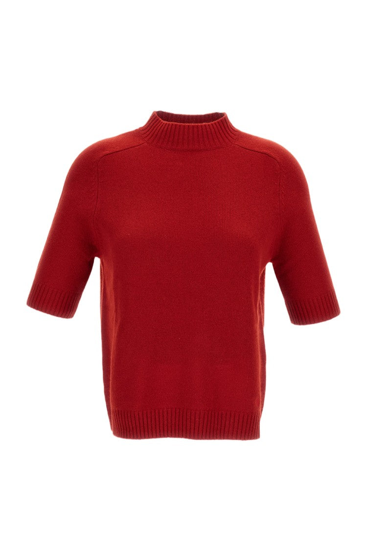 Loulou De Saison Cashmere Short-Sleeve Top With Rib-Knit Details