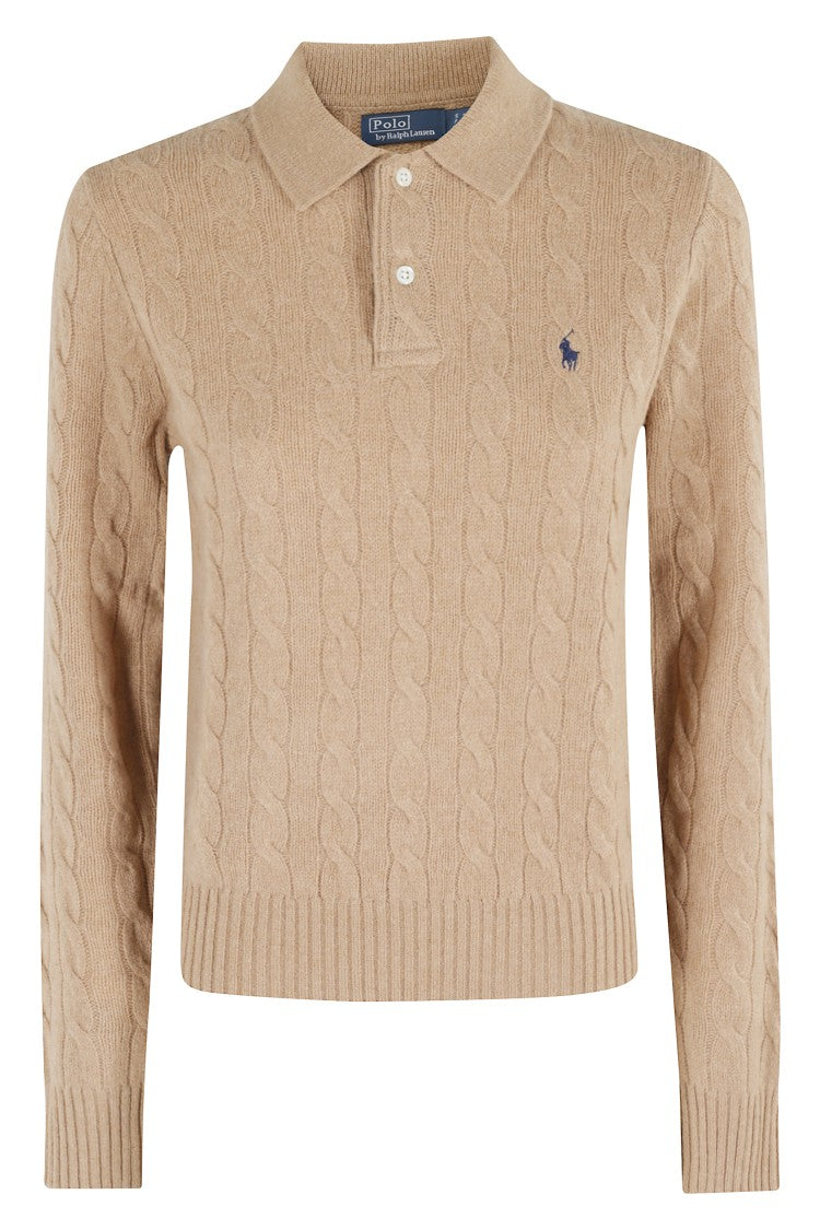 Polo Ralph Lauren Cable Knit Pullover Sweater With Classic Polo Collar
