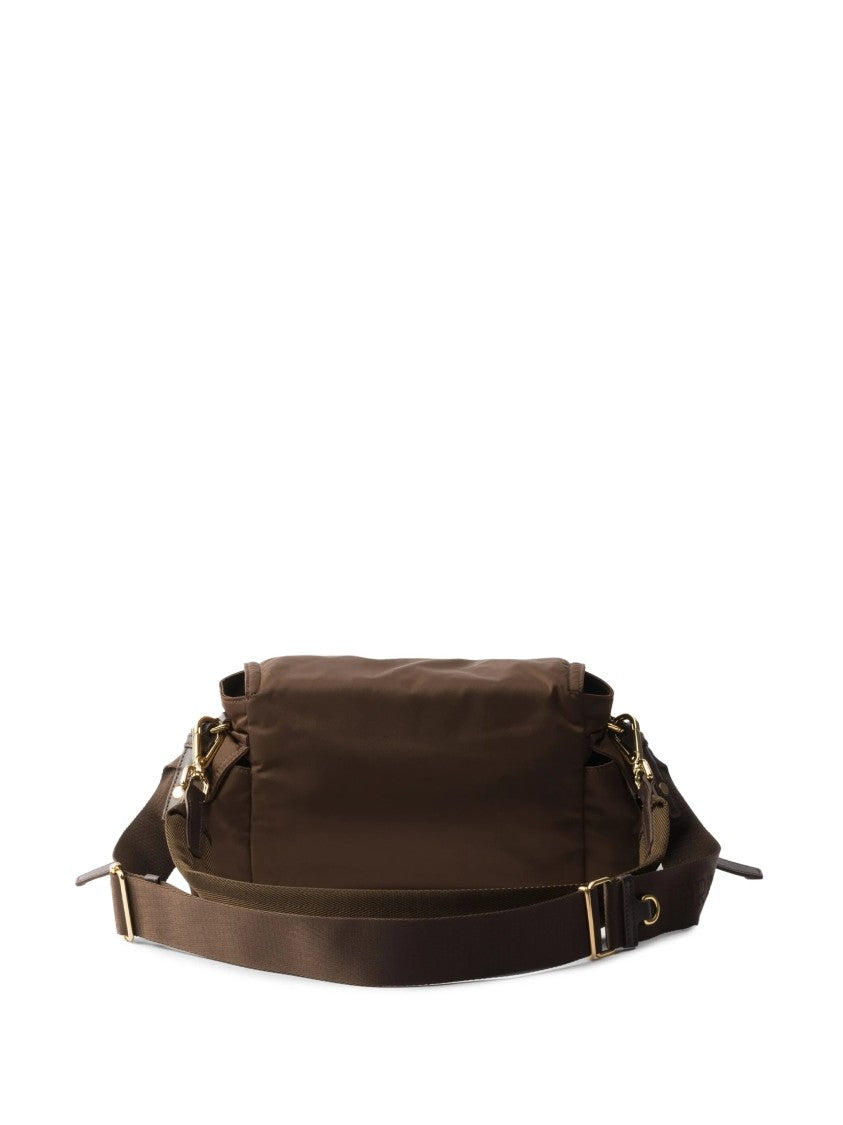 Prada Medium-Sized Structured Shoulder Bag With Leather Accents