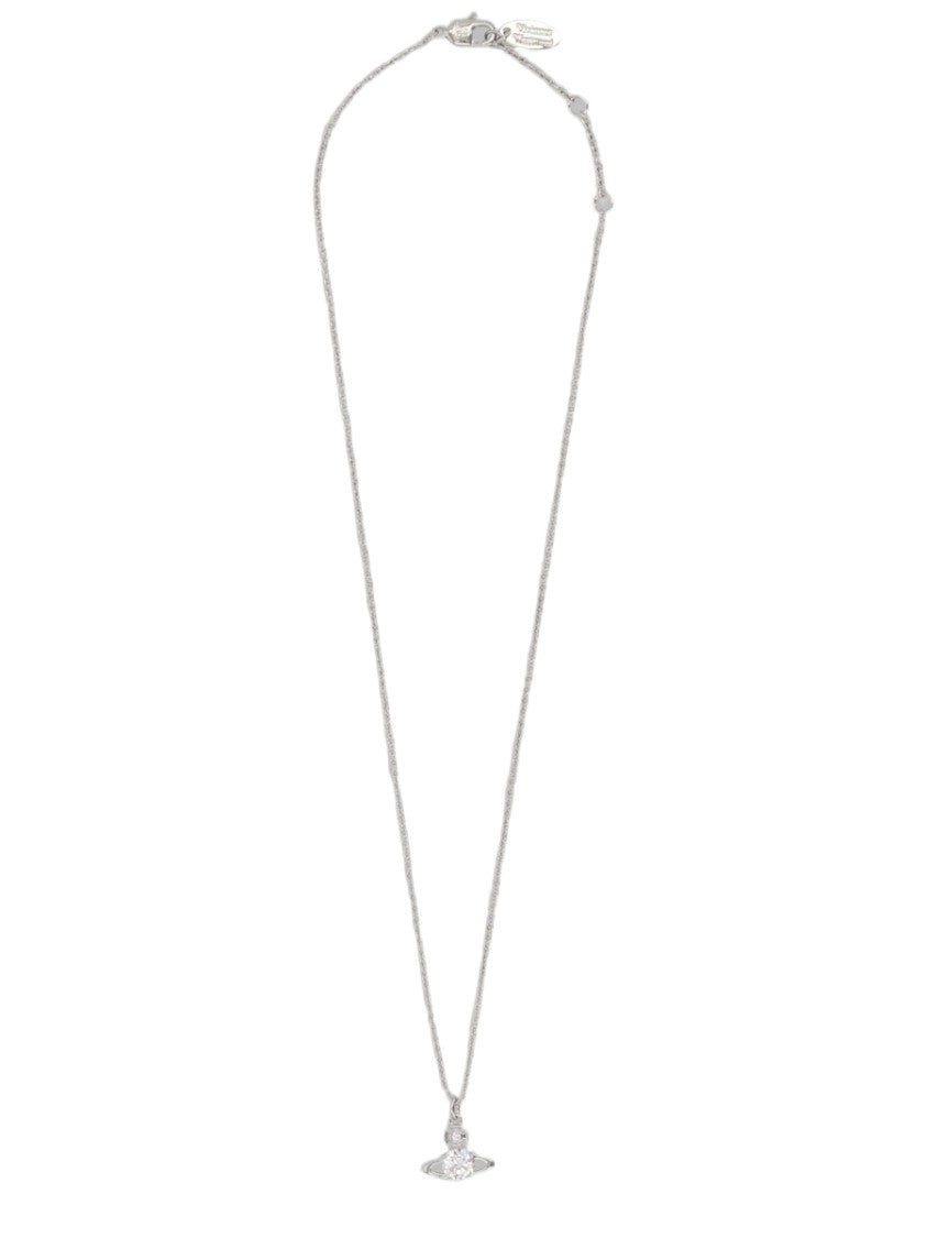 Vivienne Westwood Silver Planet Minimalist Charm Brass Necklace