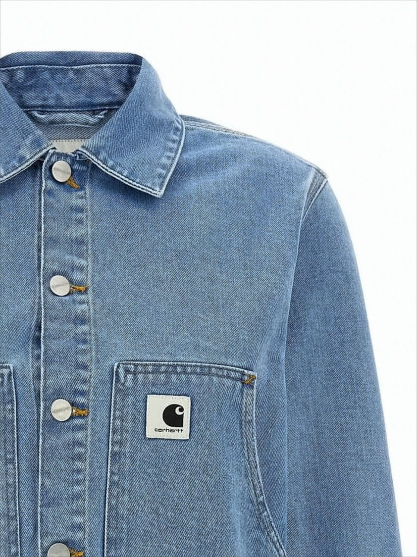 Carhartt Wip Cropped Denim Jacket With Classic Collar