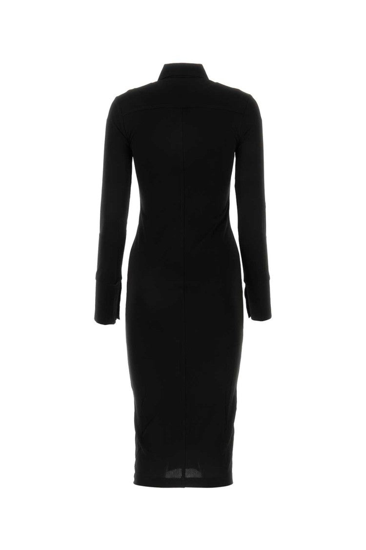 Helmut Lang Black Viscose Shirt Dress