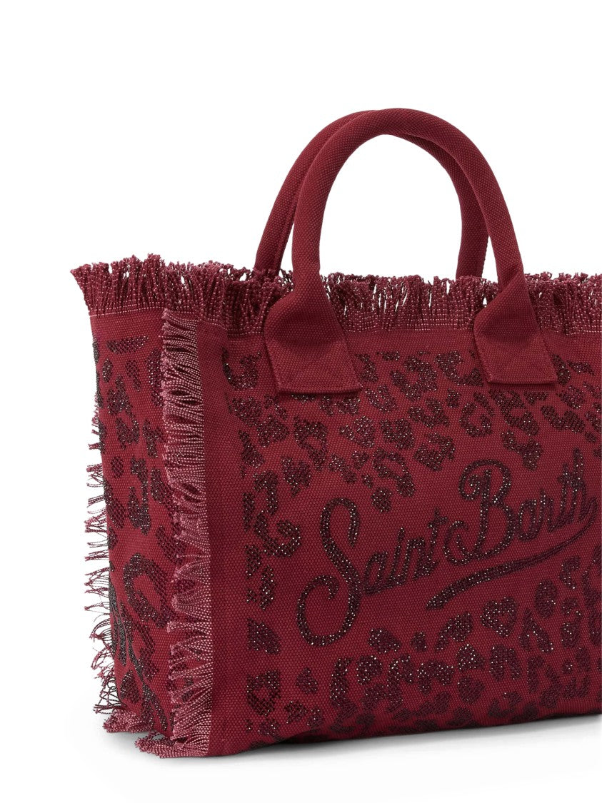 Mc2 Saint Barth Structured Shoulder Bag With Strass Leopard Print