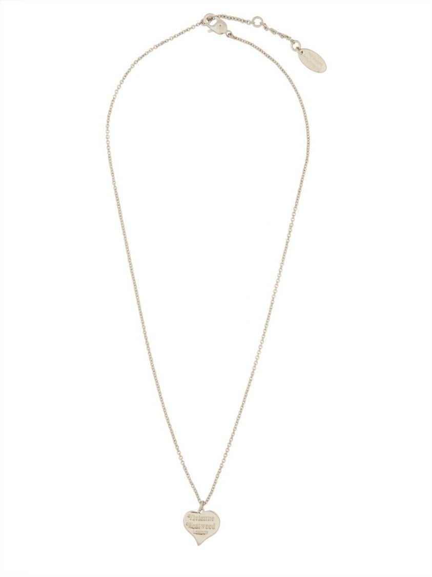 Vivienne Westwood Petra Heart-Shaped Pendant Brass Necklace