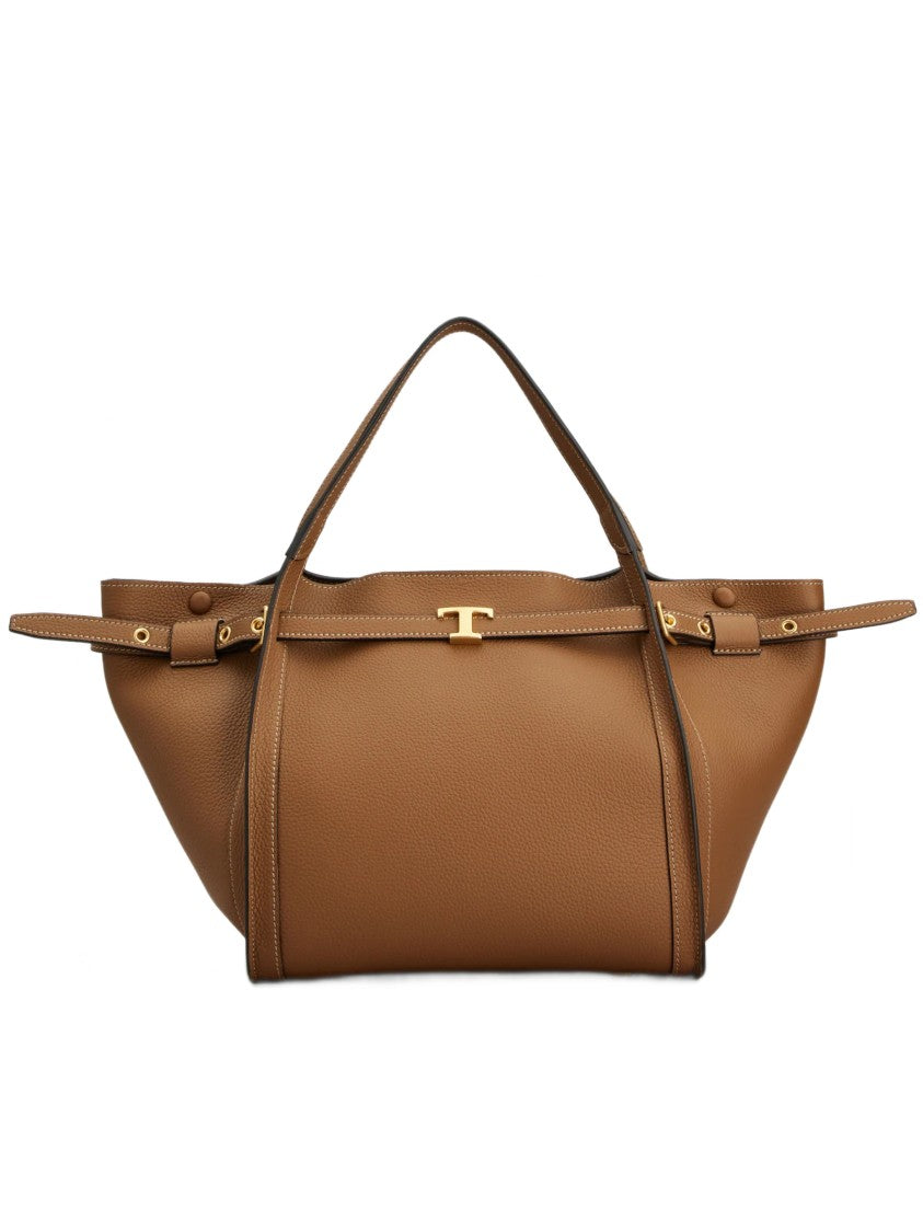 Tod's Textured Leather T-Clasp Handbag