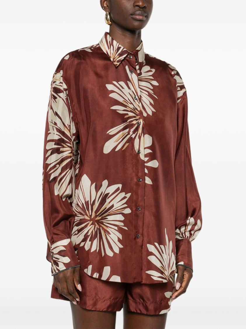 Brunello Cucinelli Relaxed Fit Floral Print Shirt