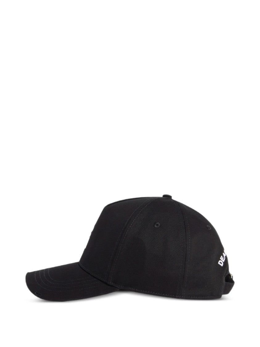 Dsquared2 Structured Black Baseball Cap Embroidered Logo