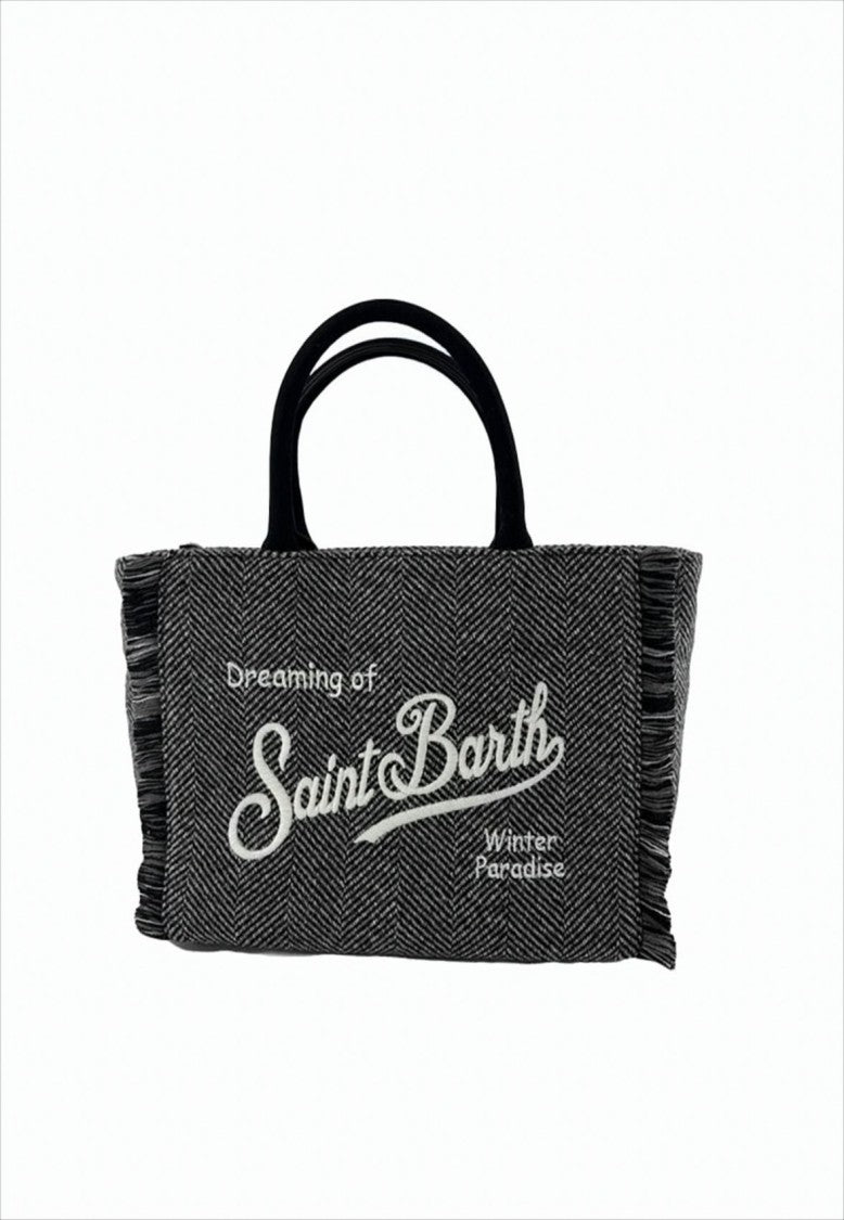 Mc2 Saint Barth Herringbone Wool Effect Colette Handbag