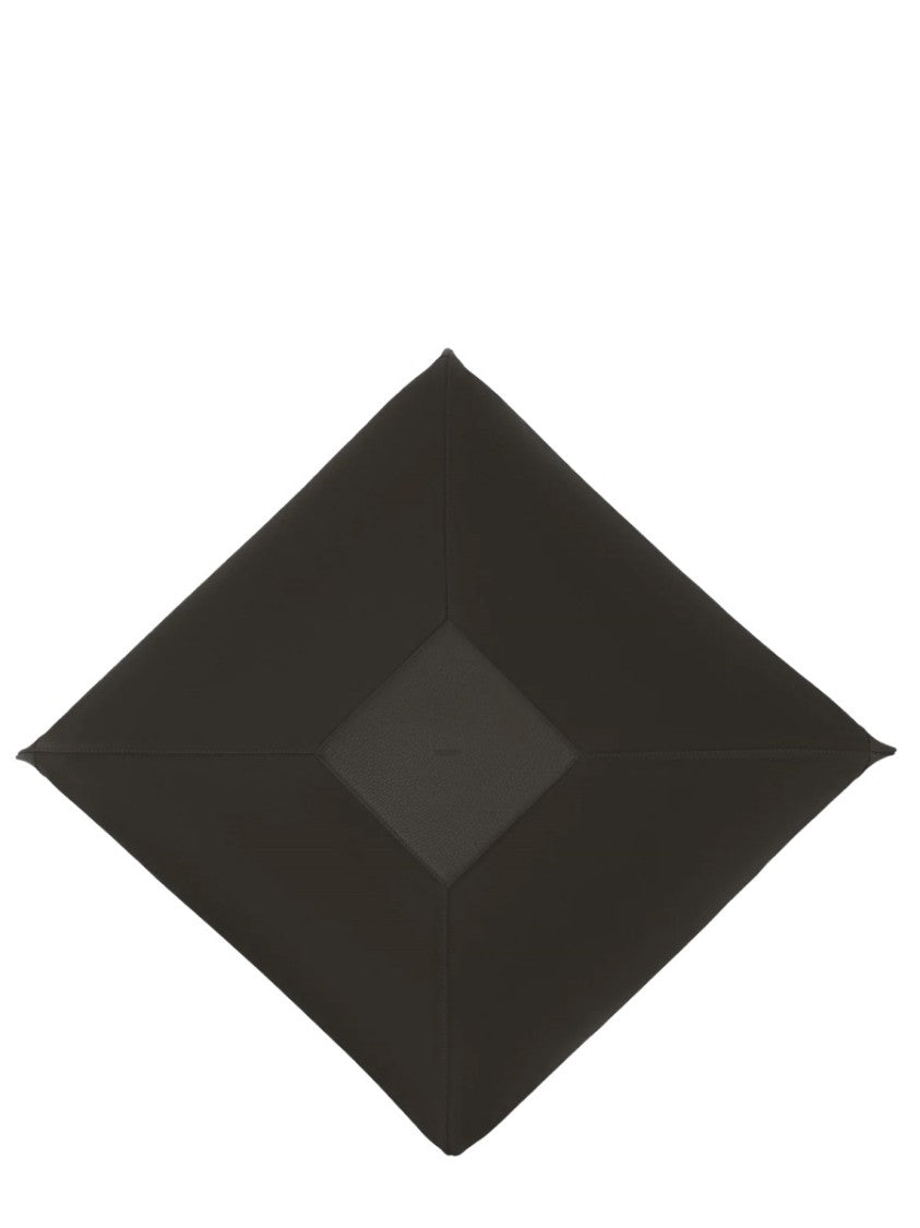 Yuzefi Geometric Black Leather Tote Bag With Unique Silhouette