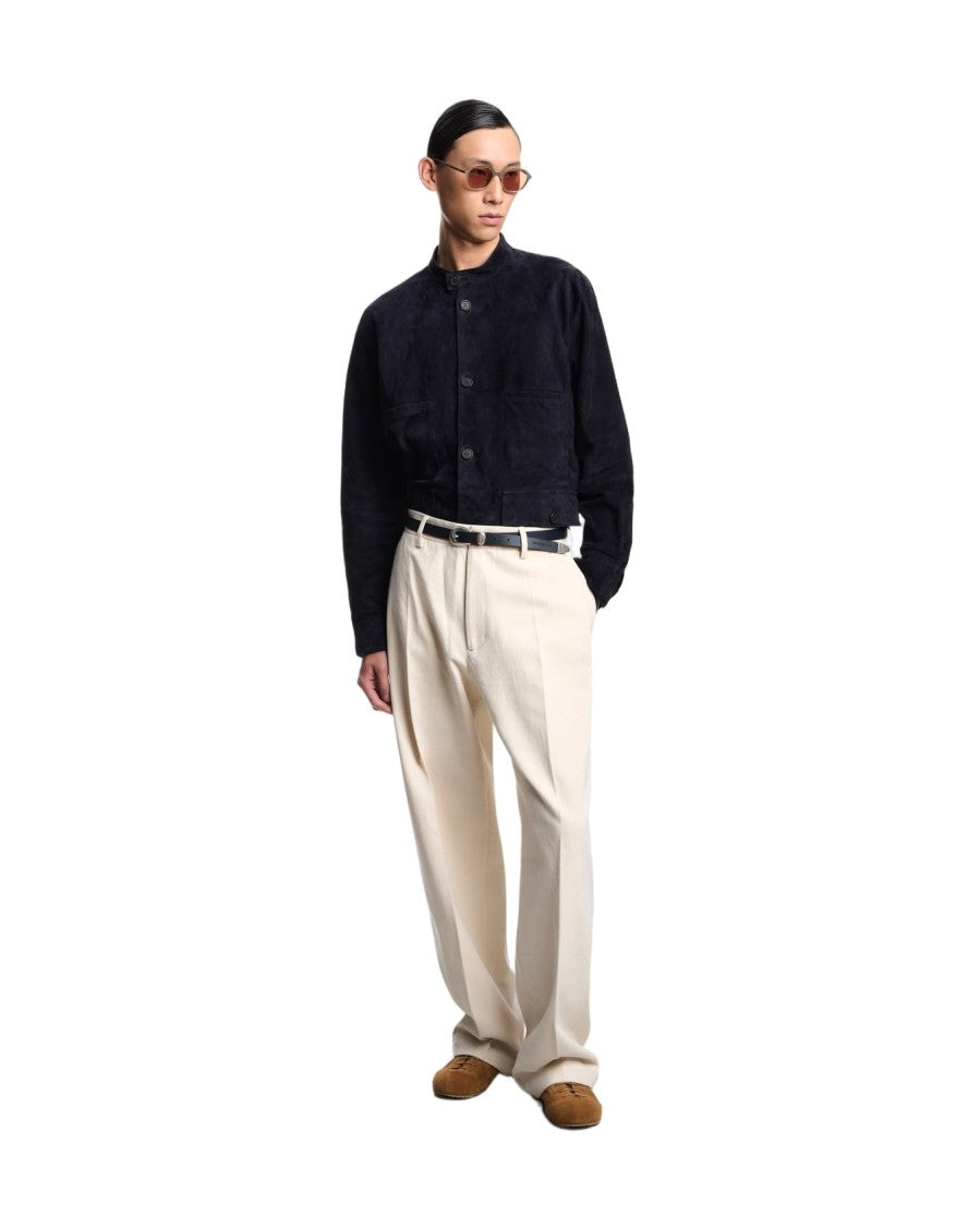 Emporio Armani Straight-Leg Casual Trousers With Belt Loops And Subtle Logo