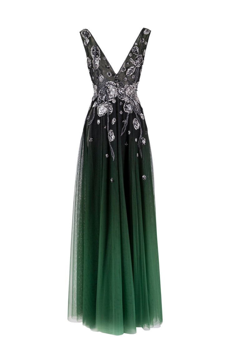 Saiid Kobeisy Gradient Printed Dress With Beading