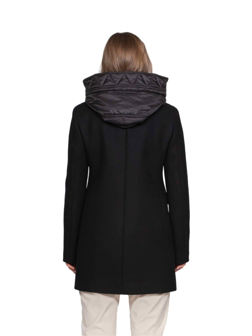 Fay Tailored Short Coat With Quilted Hood And Toggle Closure