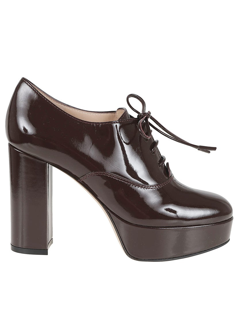 Gianvito Rossi Leather Oxford Shoe With Block Heel