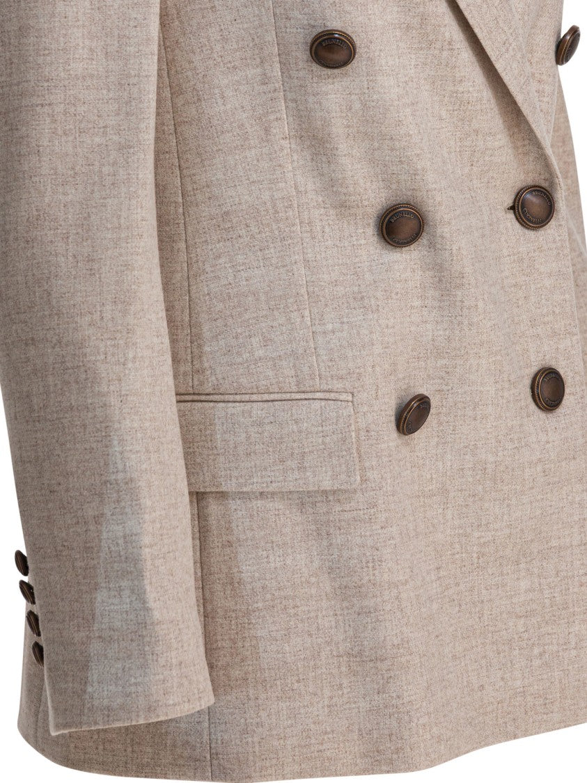Brunello Cucinelli Wool And Cashmere Twill Flannel Blazer