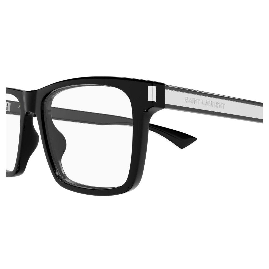 Saint Laurent Rectangular Frame Sunglasses With Glossy Finish