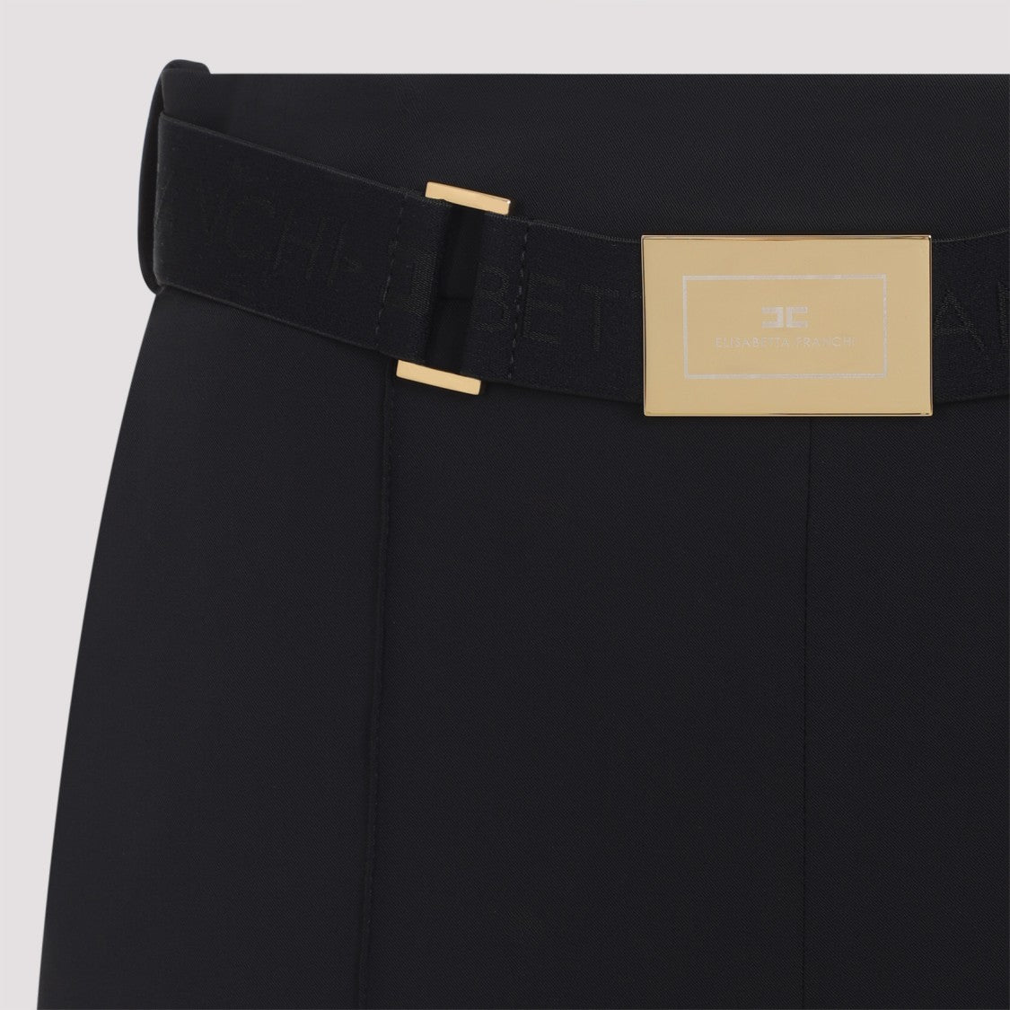 Elisabetta Franchi Straight-Leg Trousers With High Waist And Gold-Tone Buckle