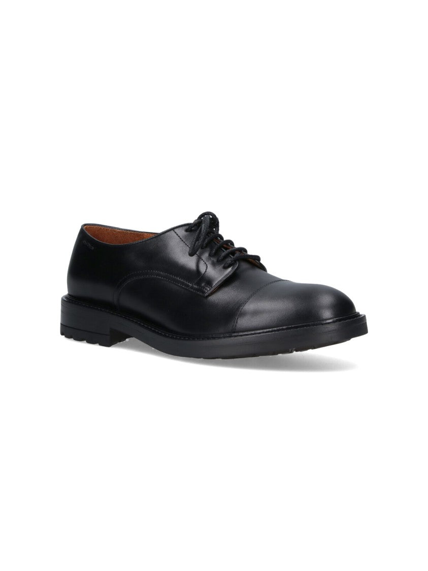 Alexander Hotto Polished Black Leather Lace-Up Shoes With Refined Detailing