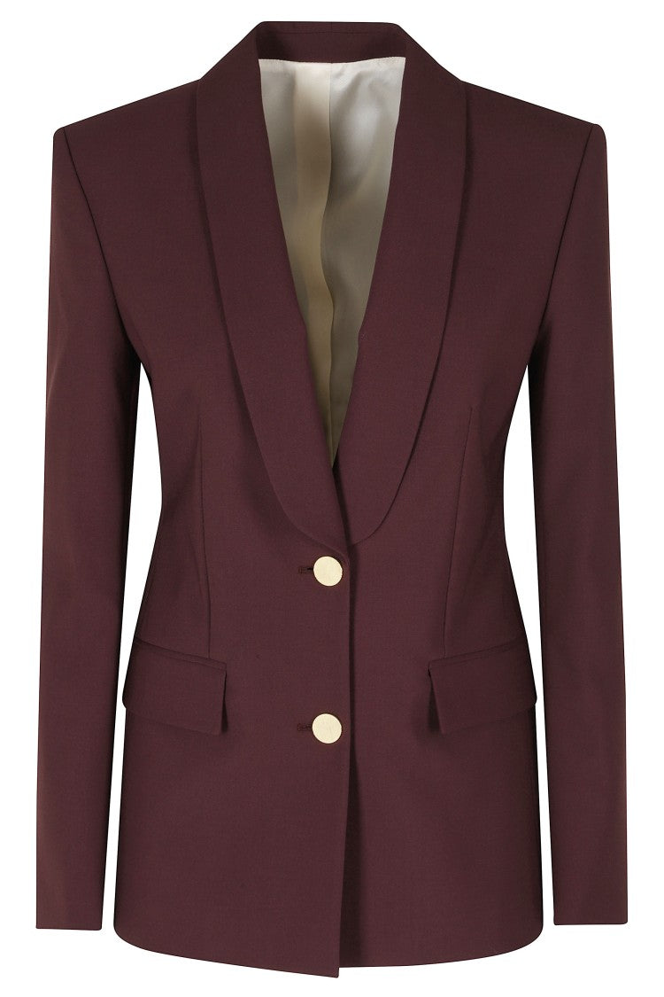 Alberta Ferretti Tropical Wool Gold Buttons Viscose-Blend Blazer