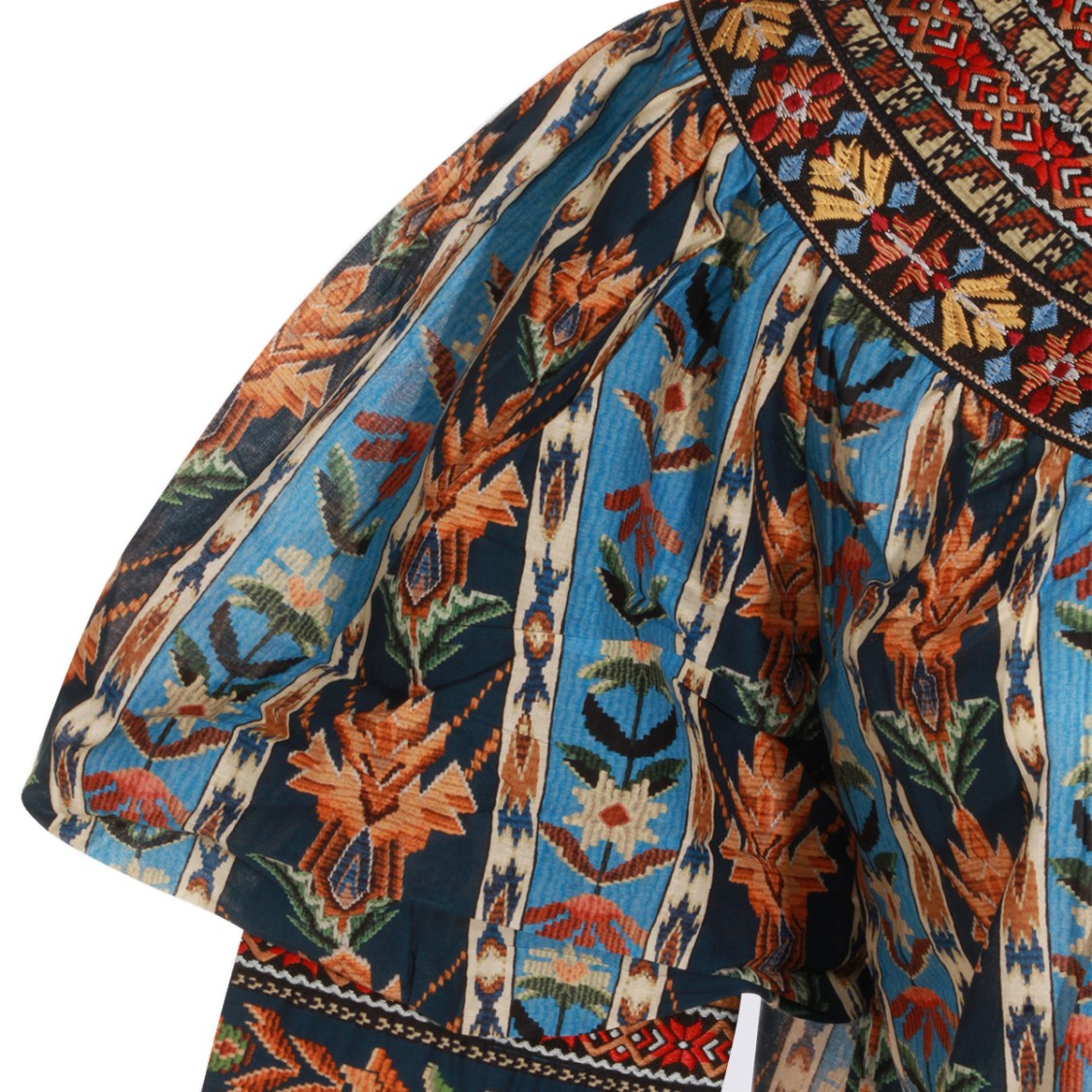 Farm Rio Intricately Embroidered Bohemian Top