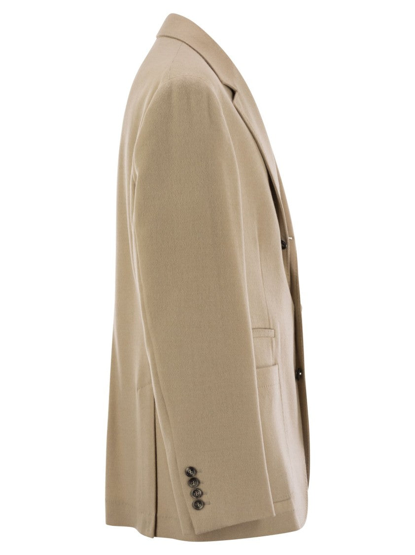 Brunello Cucinelli Camel Jacket With Patch Pockets
