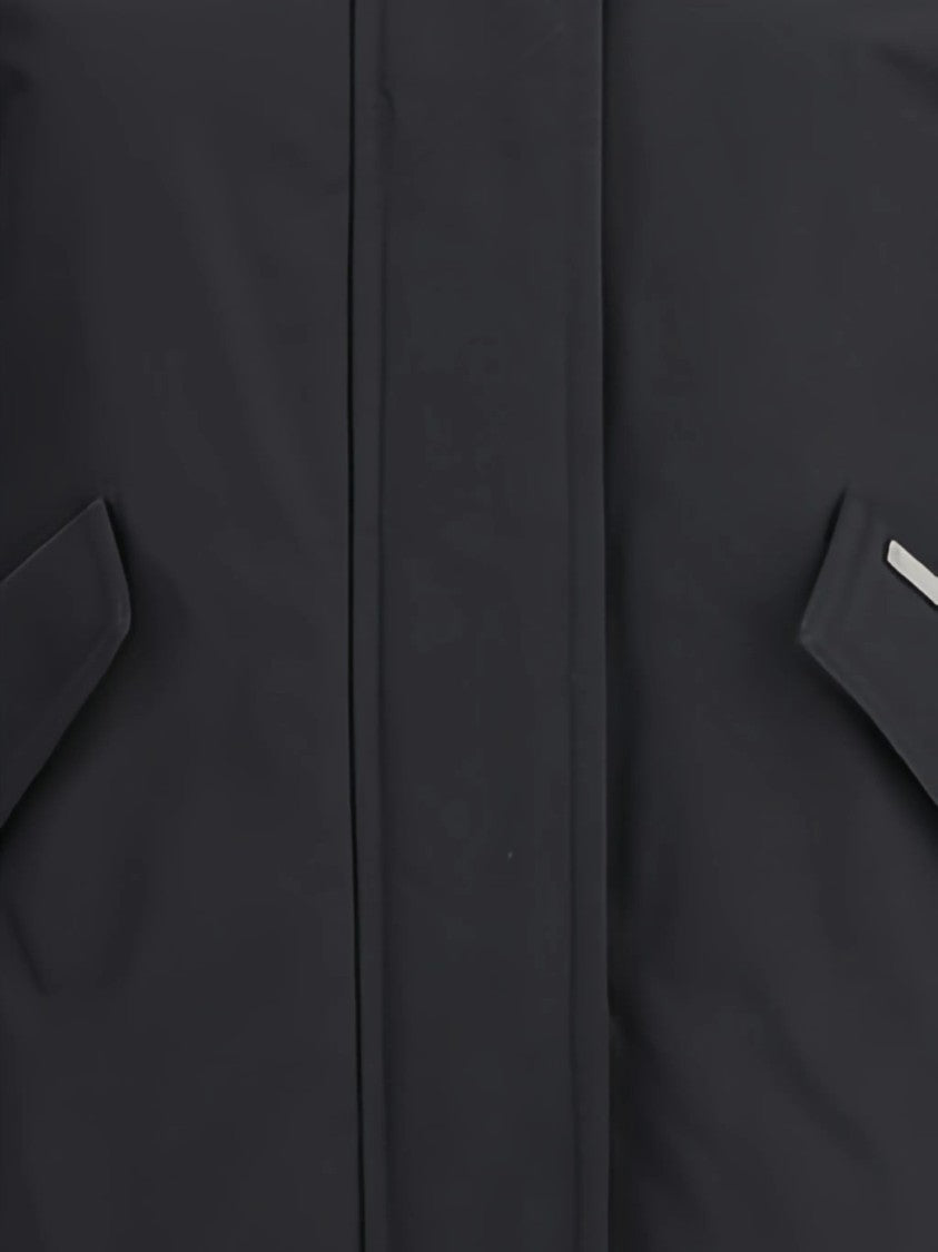 Woolrich Black Military Jacket High Collar Jacket