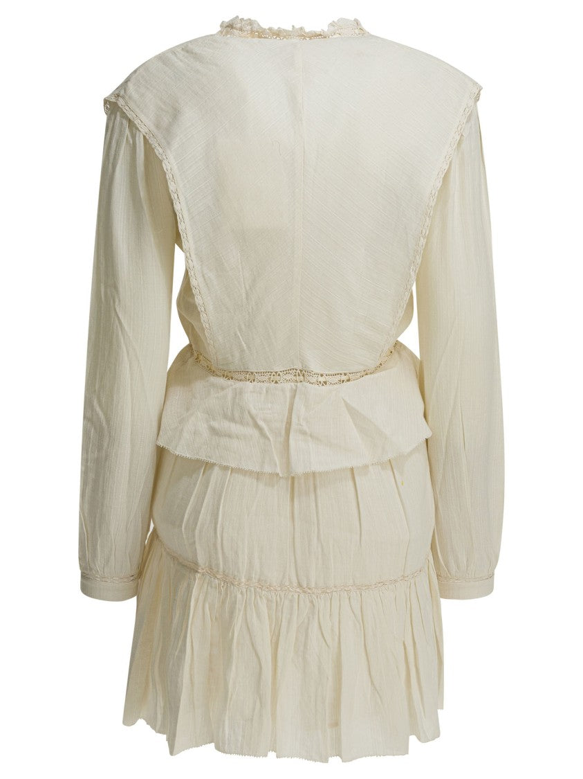 Isabel Marant Étoile Romantic Light Fabric Dress With Lace Trim