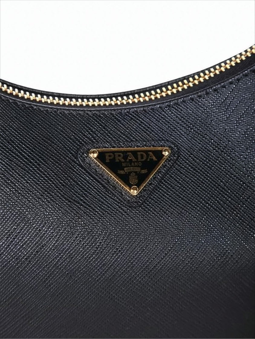 Prada Smooth-Textured Black Shoulder Bag