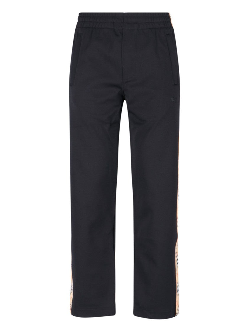 Burberry Black Cotton-Blend Logo Sweatpants
