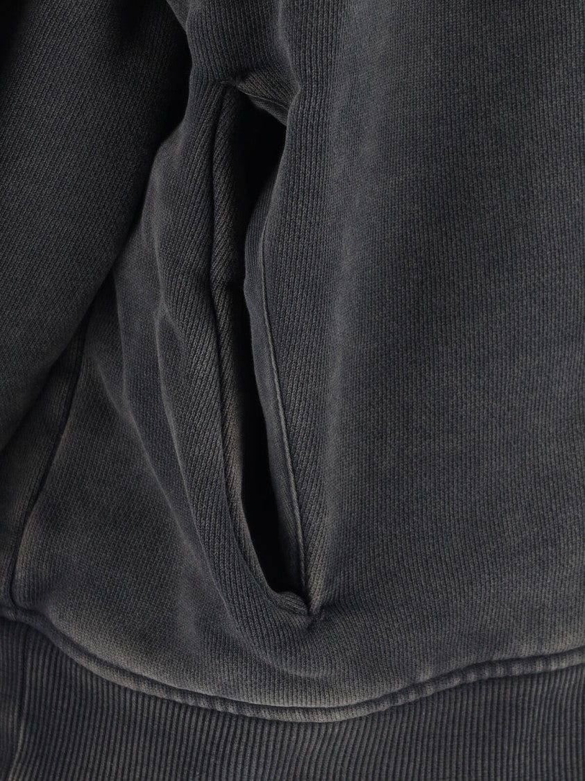 Entire Studios Black Washed Cropped Zip Hoodie