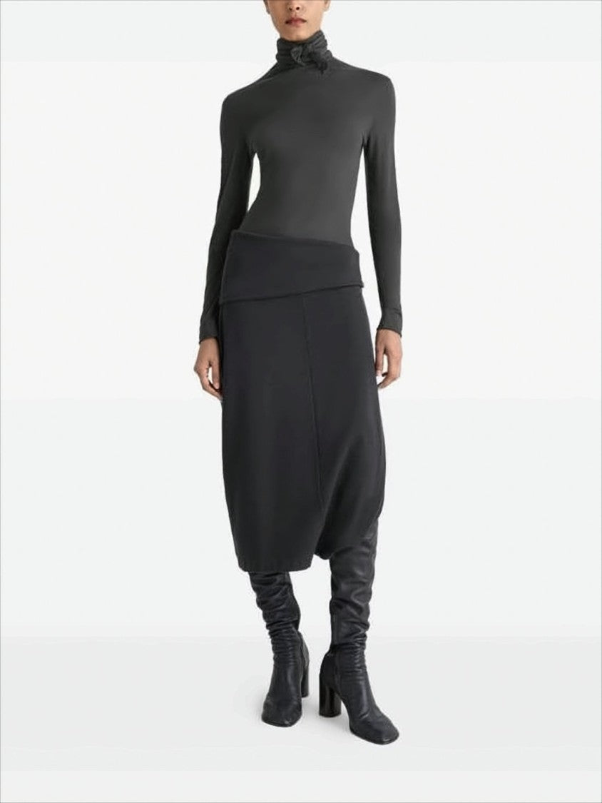 Lemaire Sculpted Grey Long-Sleeve Top With Knot Detail