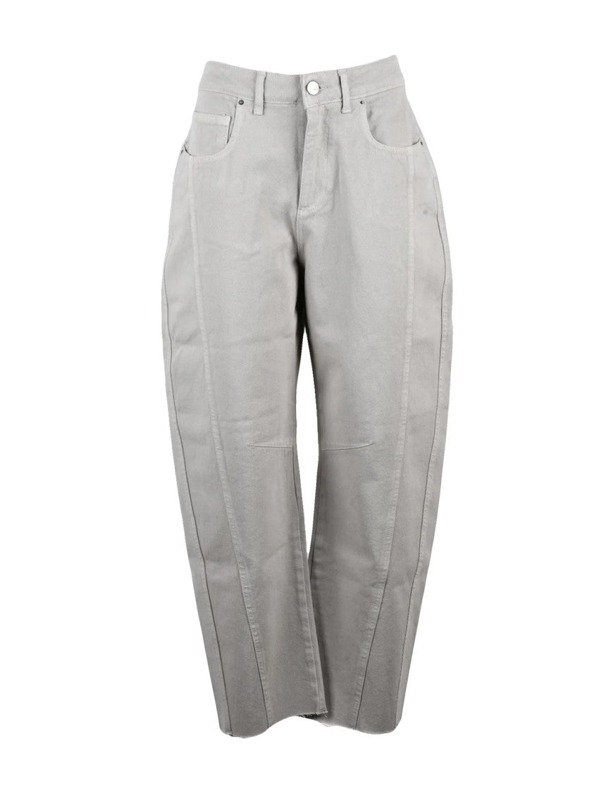 Noir And Bleu Grey Cotton Straight-Leg Pants