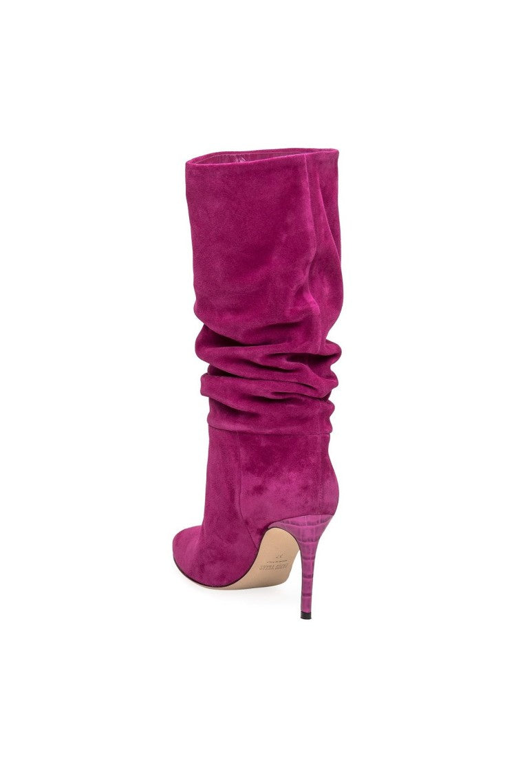 Paris Texas Fuchsia Slouchy Stiletto Suede Boots