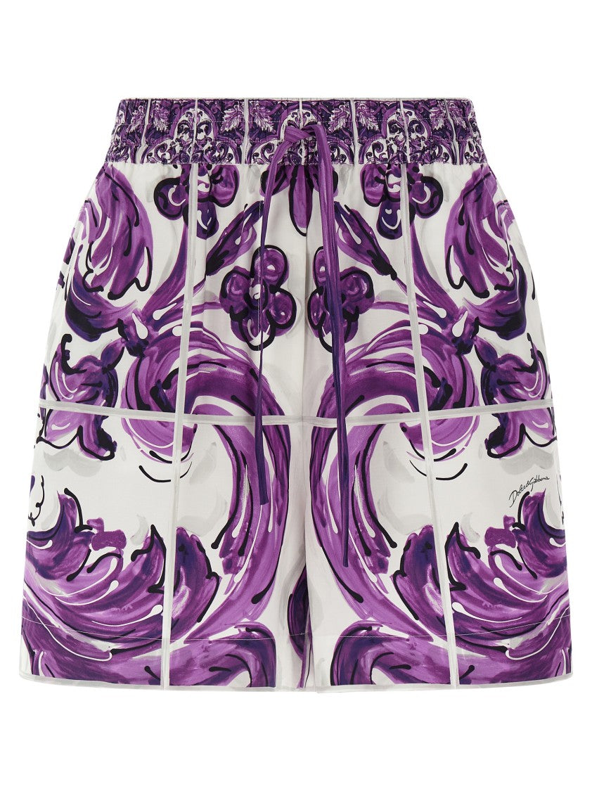 Dolce & Gabbana 'Maiolica' Print Cotton Shorts