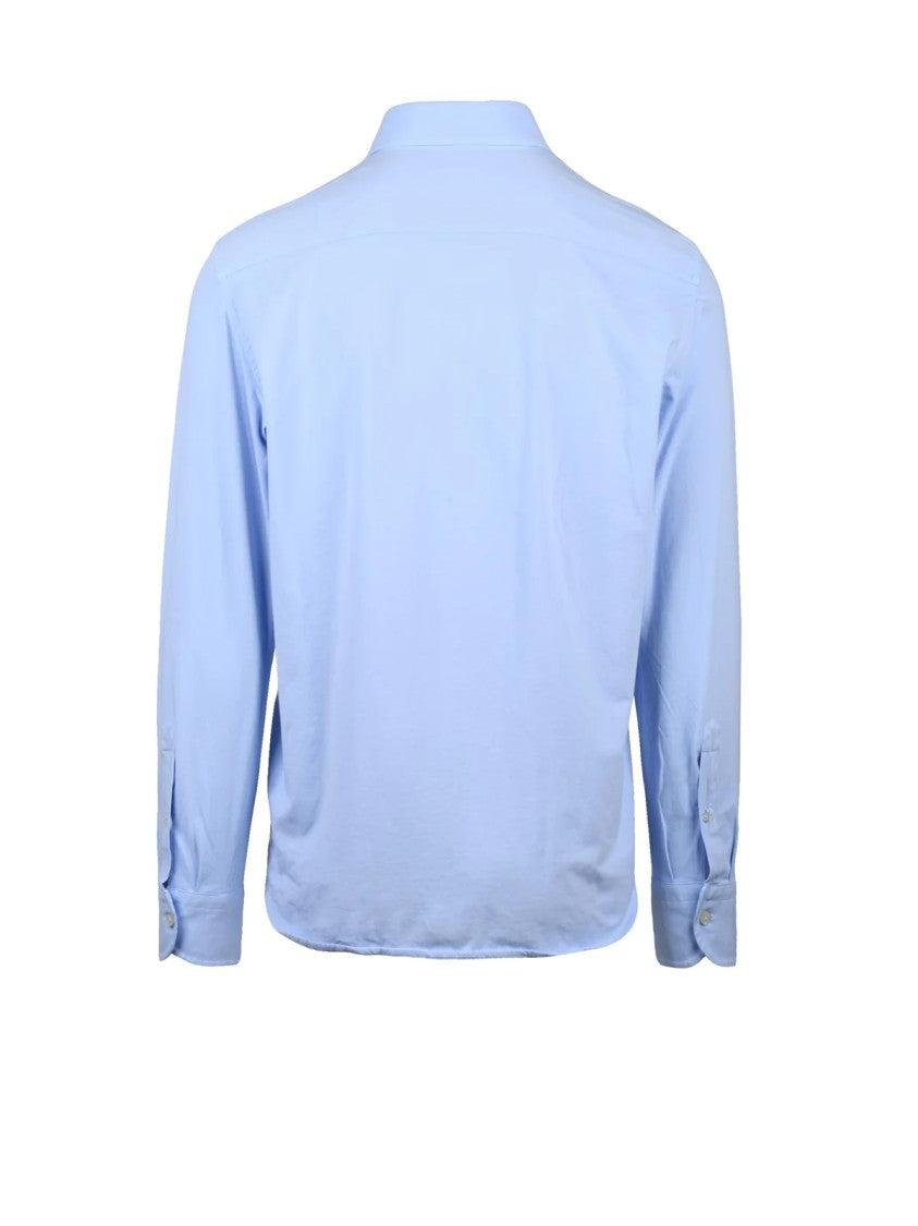 Sonrisa Light Blue Stretch Casual Shirt With Button-Down Front