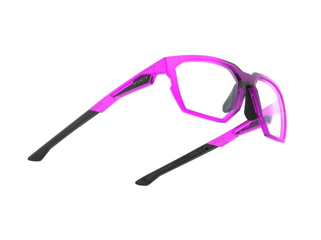 Rudy Project Pink No Code Translucent Geometric Sunglasses