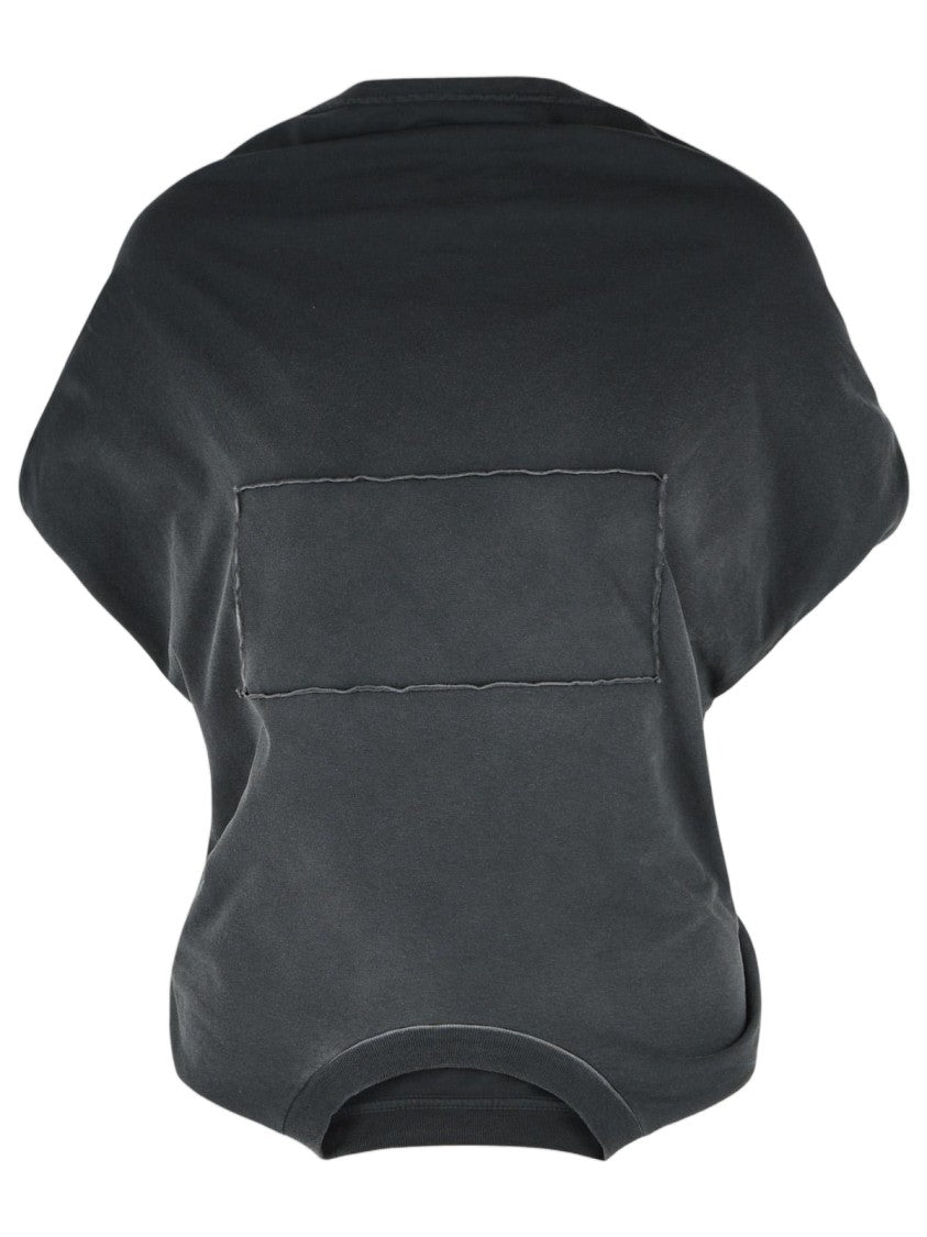Maison Margiela Dark Grey Twisted Upside-Down Cotton Top