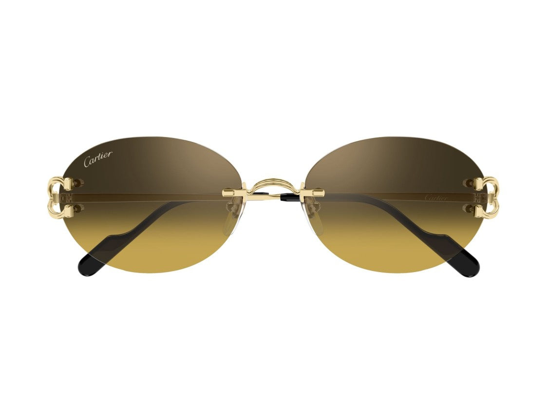 Cartier Gold Ct0551s Gradient Rimless Sunglasses