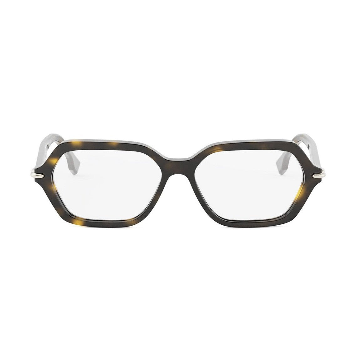 Fendi Havana Selleria Acetate Geometric Sunglasses