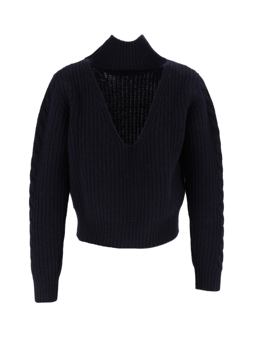 Shirt A Porter Cut Out Brooch V-Back Cropped Sweater