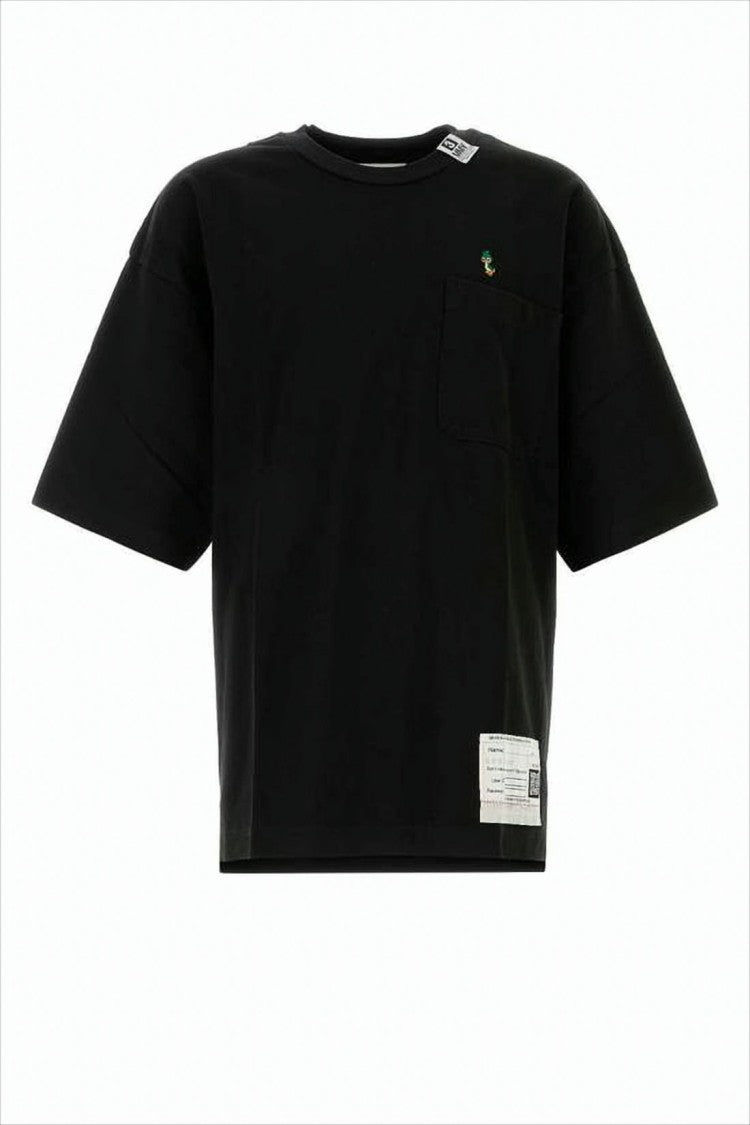Maison Mihara Yasuhiro Boxy Black Short-Sleeve T-Shirt With Contrasting Graphics