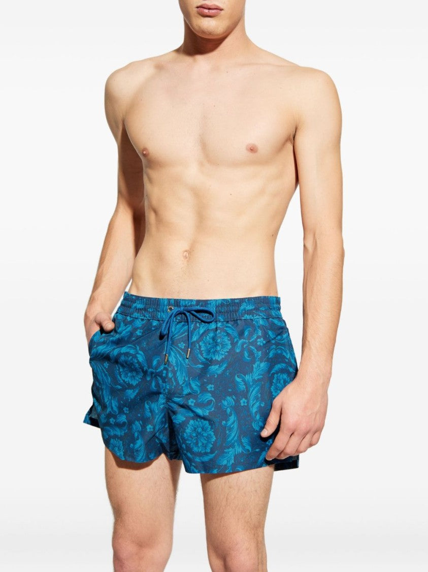 Versace Ornamental Patterned Silk-Nylon Shorts