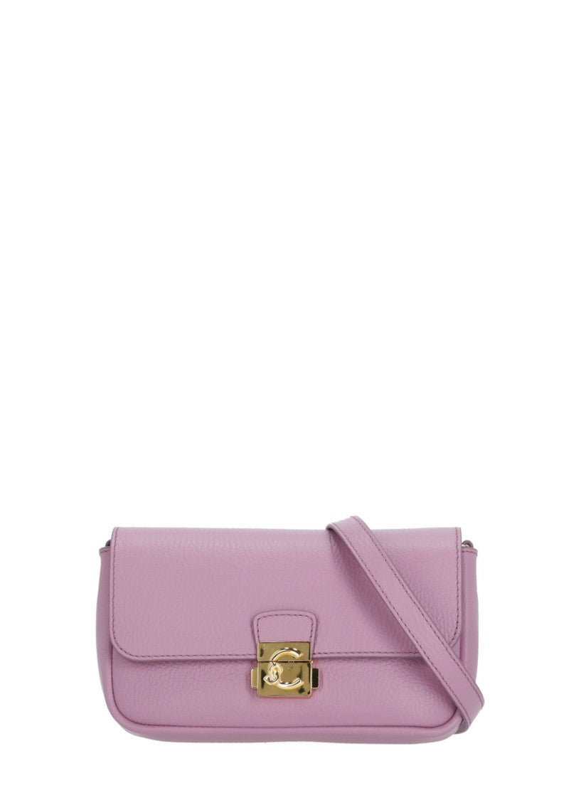 Coccinelle Compact Shoulder Bag With Flap Closure And Gold-Tone Lock