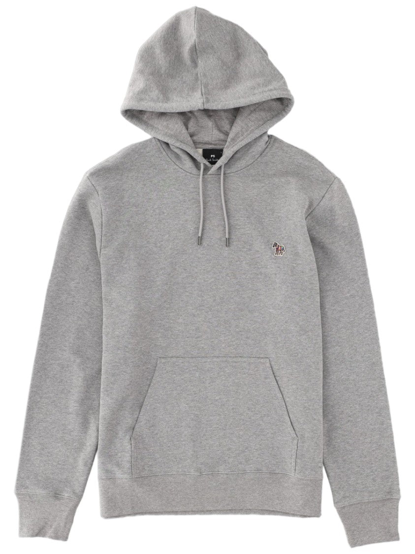 Ps Paul Smith Zebra Comfort-Focused Grey Organic Cotton Hoodie