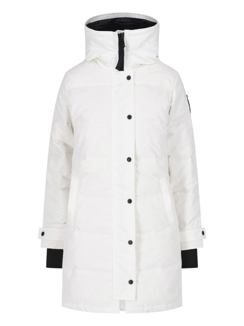 Canada Goose White Shelburne High-Collar Button Jacket