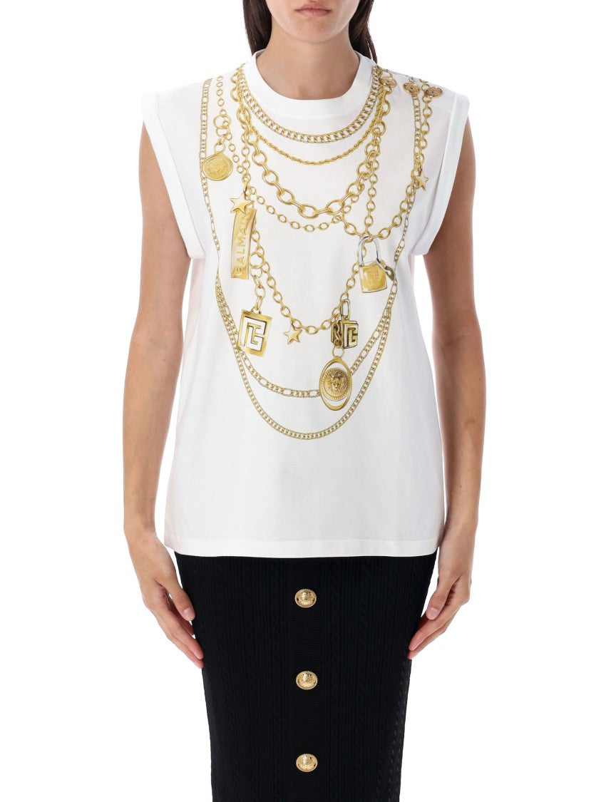 Balmain Chain Print Tank Top