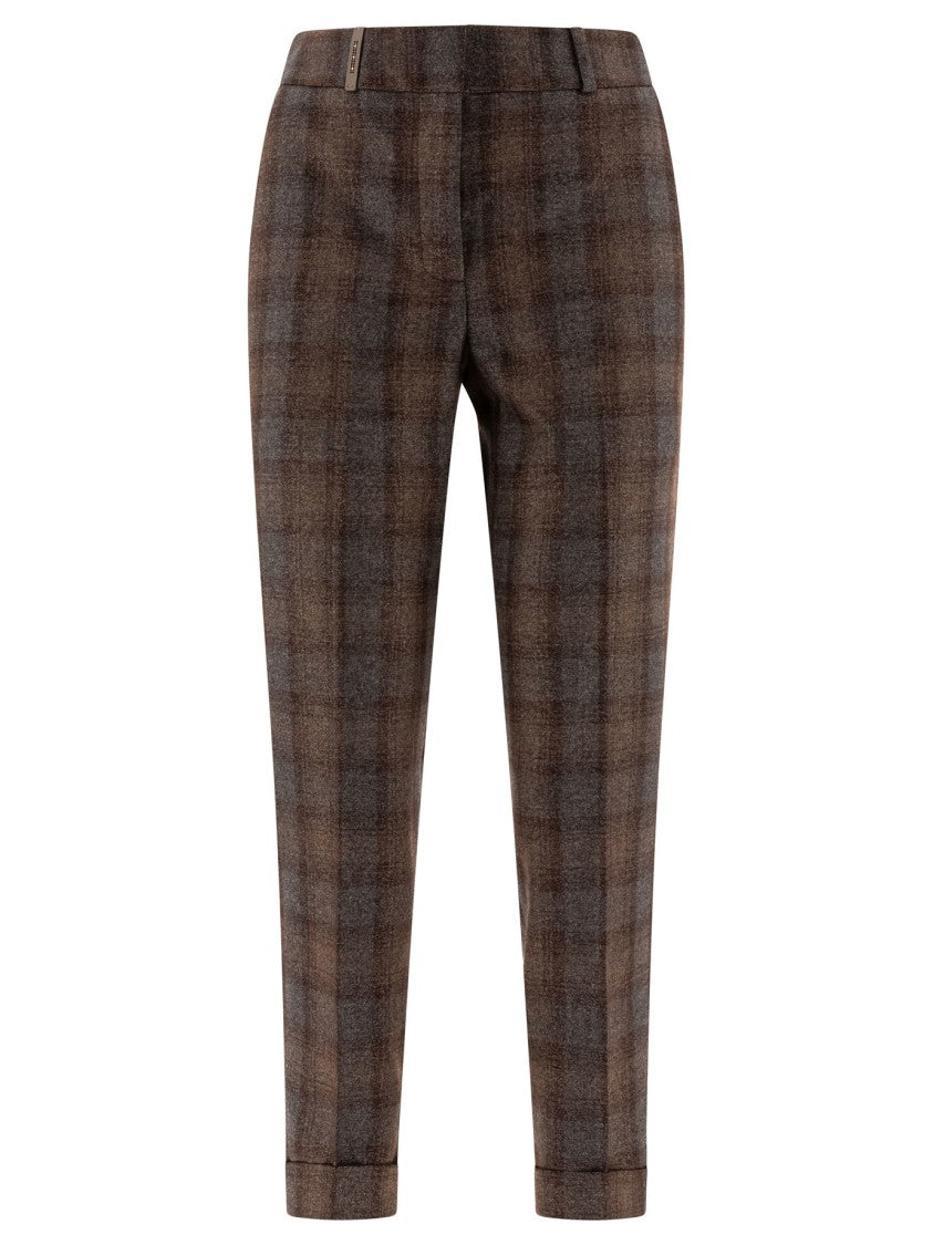 Peserico Check Wool Trousers