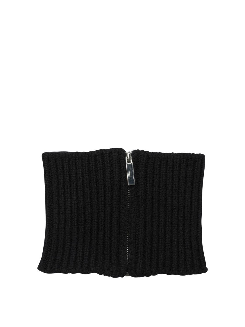 Sa Su Phi Ribbed Cashmere Scarf With Zip Closure And Textured Finish